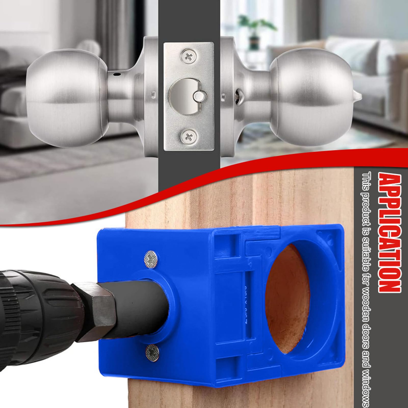 Kit De Perçage pour Portes Pièces Rechange Serrures Outils Loquets Boulons