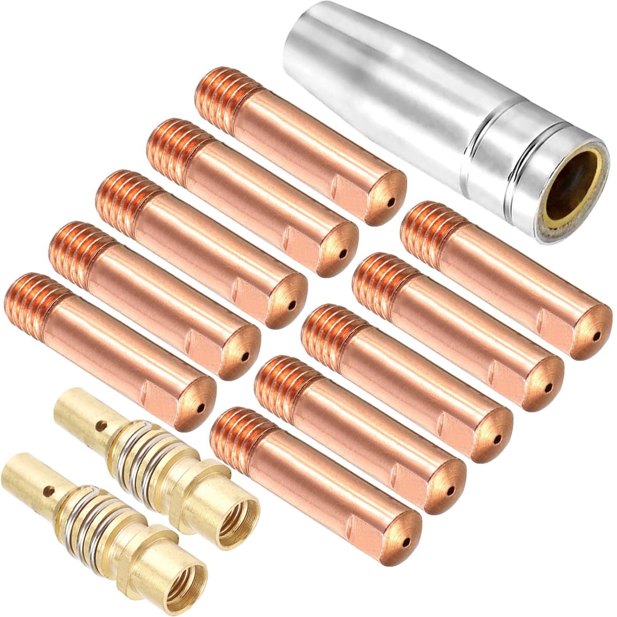 EATBALE MB15 15AK Nozzles Contact Tips Holders MIG Welder Consumable, Contact Tip 1.0mm M6, Tips Holder Difuser, Nozzles, Welding Gun Accessories for MB15 15AK MIG/MAG Welding Torch (13Pcs)