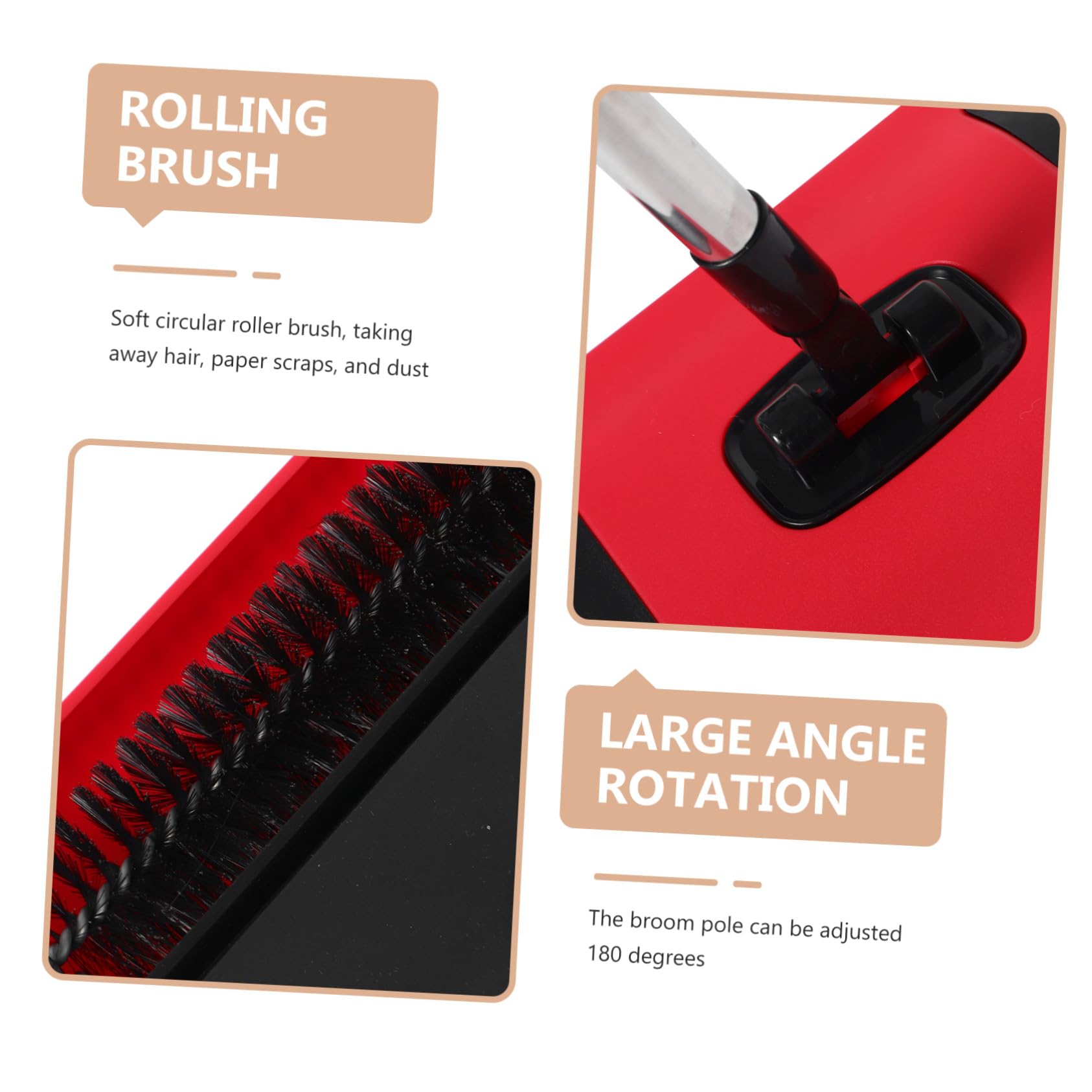 Balayeuse de Sol Manuelle 1 Set, Brosse Rotative, Réglable | Tapis et Sols à Maison, Pp et Acier Inoxydable, Nettoyage, Format Portable