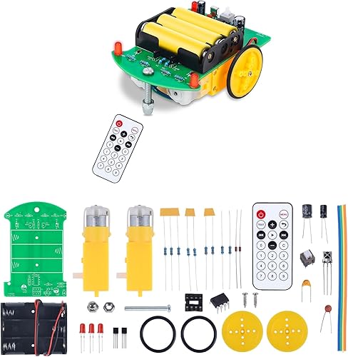 MiOYOOW Kit de coche de control remoto DIY, kit de práctica de soldadura de coche inteligente para principiantes, proyectos educativos de soldadura