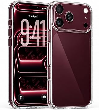 URUCHI Crystal Şeffaf Kılıf, iPhone 17 Pro ile Uyumlu, Darbelere Dayanıklı Sert PC Arka Yüzey, Kaymaz Tutuş, Kamera Korumalı, İnce ve Hafif Tasarım, Sararma Karşıtı (Şeffaf)