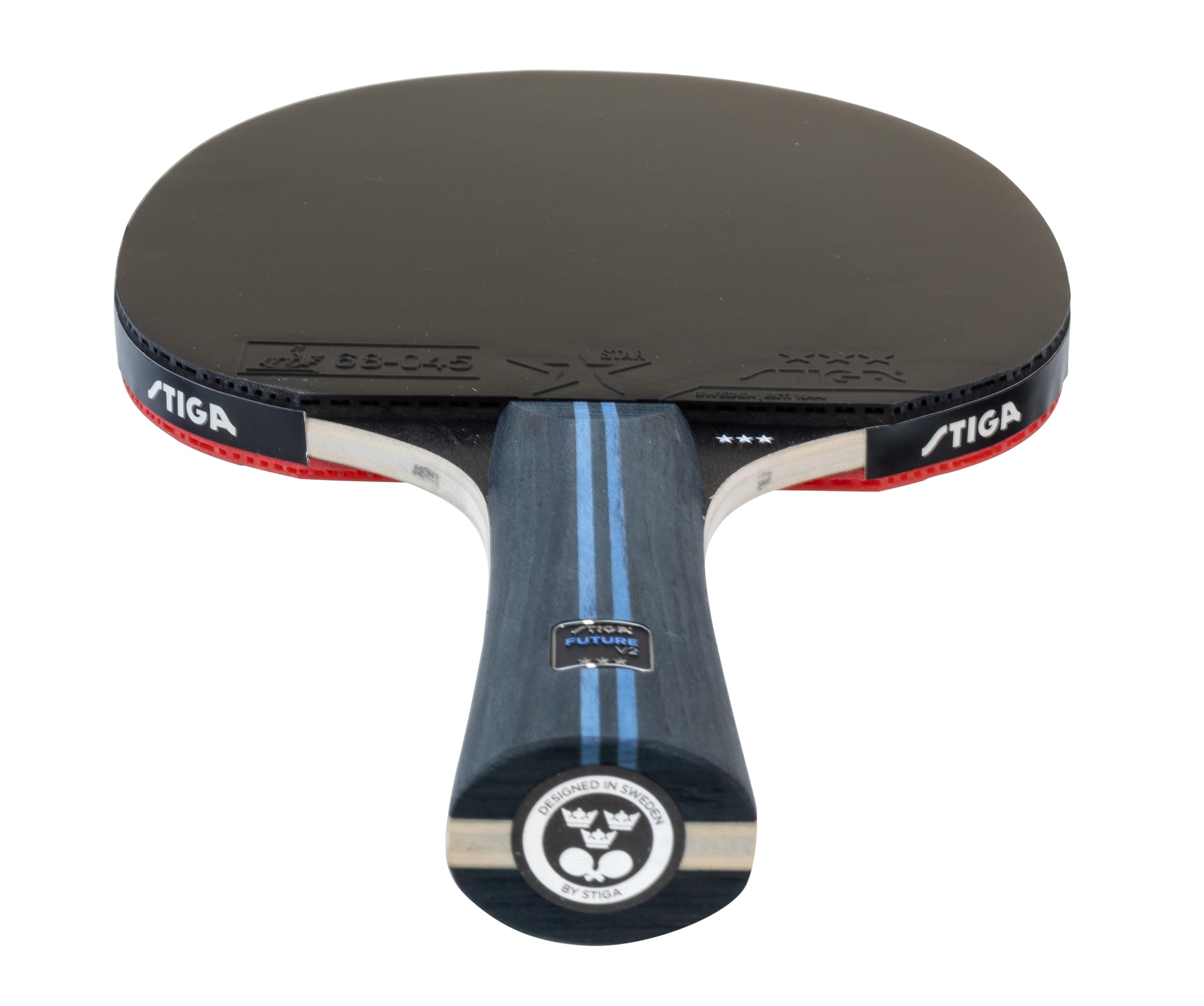 STIGA Raquette de Tennis de Table Future V2 – Raquette 3 Étoiles Offensif, Bois 5 Plis, Manche Concave, WRB Technologie, Revêtement ITTF Star 3, Mousse 2,0 mm