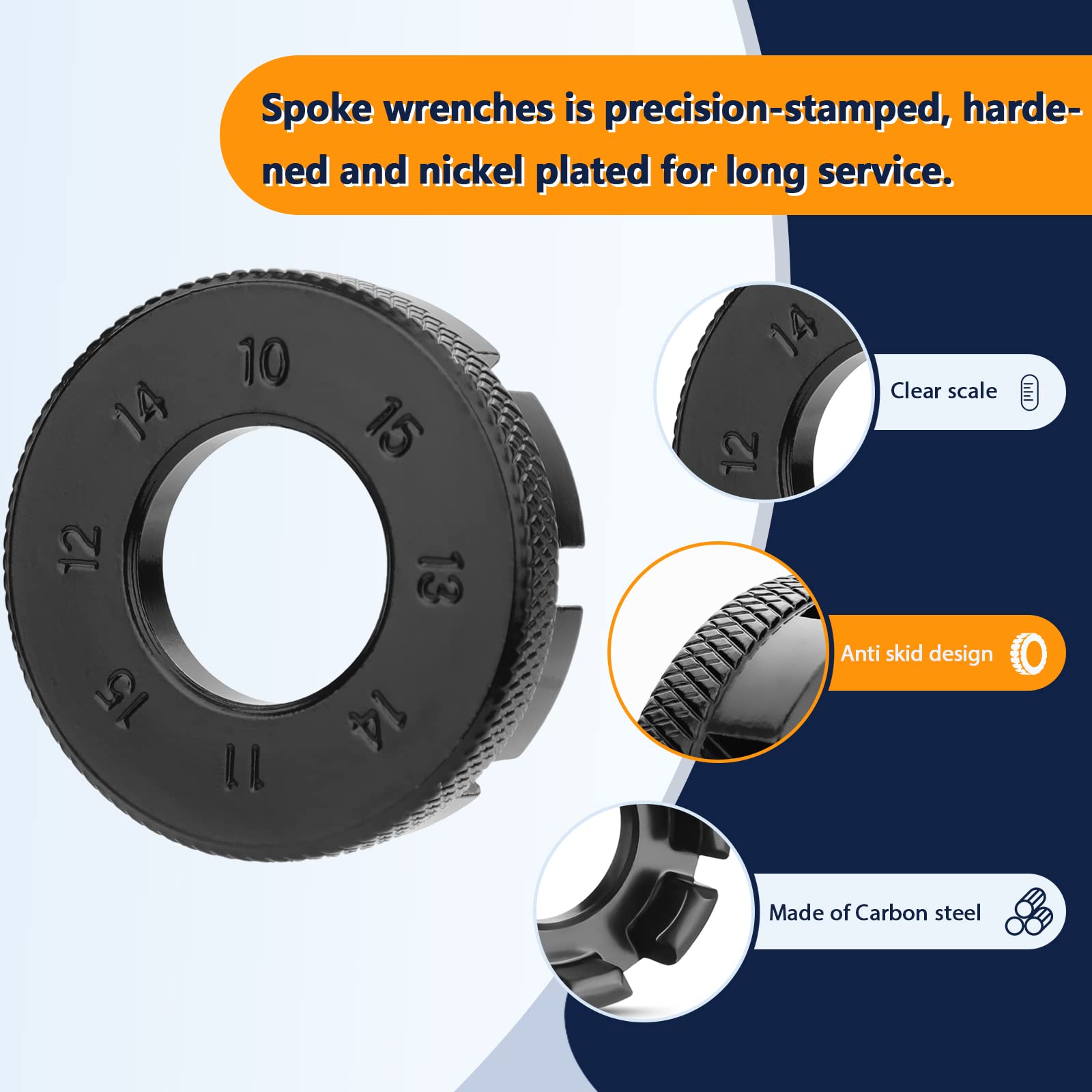 Homord Tiraraggi Bici Universale, Bicicletta Tiraraggi, Bicicletta Chiave Tiraraggi 6 in 1 Tira Raggi Regolazione dei Cerchioni 10-15G