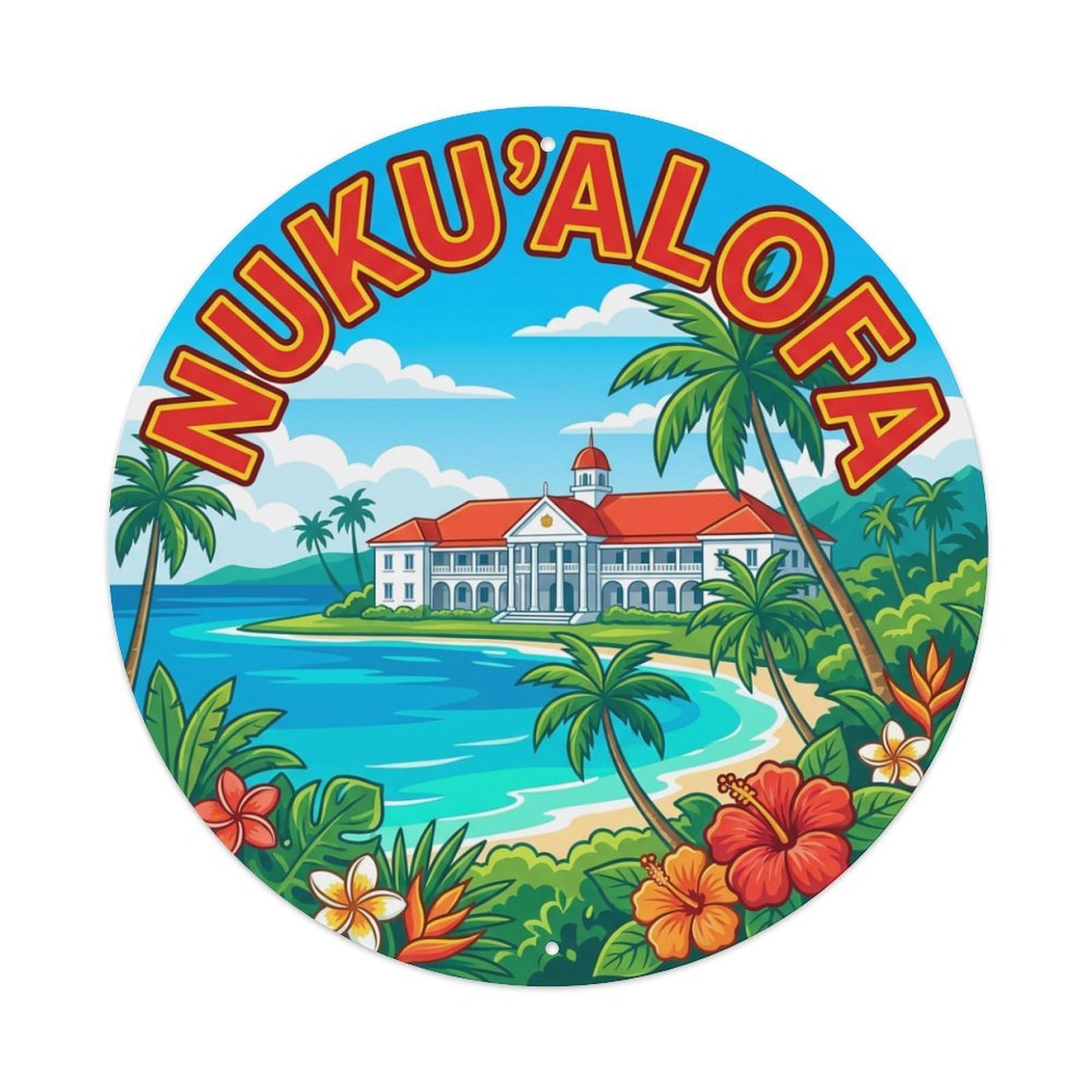 Retro Travel Tonga Nukualofa Metal Tin Sign