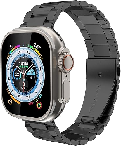 Correa de reloj de acero inoxidable compatible con correas de Apple Watch de 1.929 in 1.772 in 1.732 in 1.654 in 1.575 in 1.614 in 1.496 in, correa
