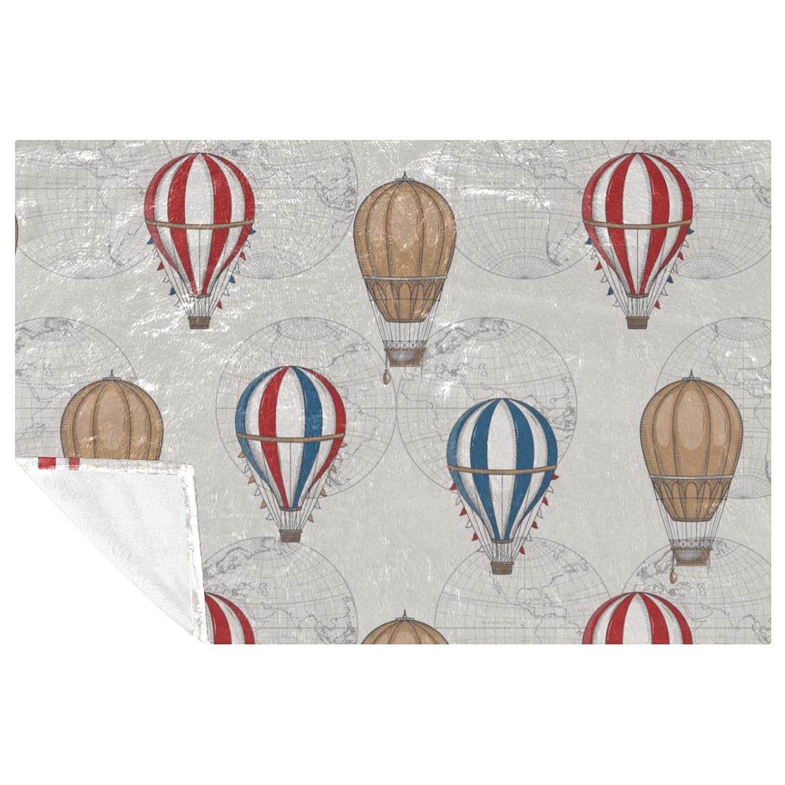 Couverture chaude carte du monde vintage 150x100 cm pour lit