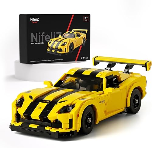 Nifeliz Viper, icónico kit de construcción de autos musculares, juego de exhibición distintivo de autos deportivos para regalo de adultos (1,236