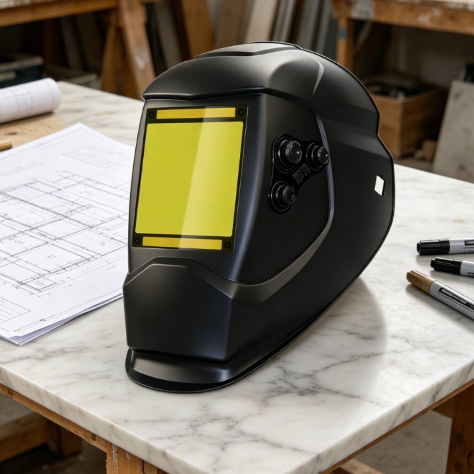 predolo Maschera Saldatura Solare Accensione Automatica Maschera Autoscurante Solare tonalità Regolabile Attrezzatura di Protezione per Saldatori, Officina