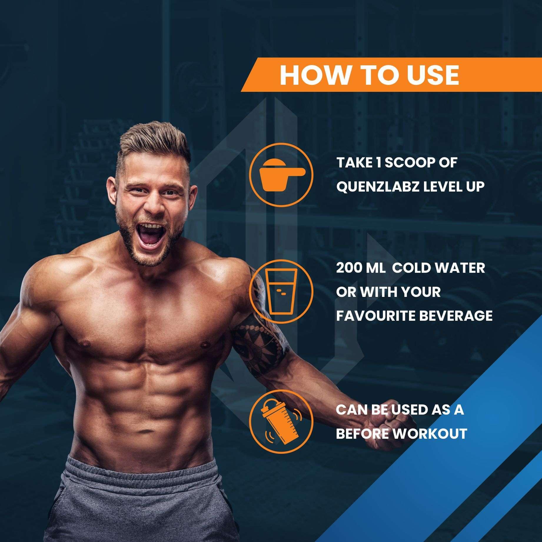 QUENCHLABZ LEVEL UP PRE WORKOUT - Mango Flavour, 150g | Performance Boost, Energy, Focus, Endurance | Pre-Workout with Beta-Alanine, L-Citrulline & Creatine | No Banned Substances, 25 Servings — Amazon image 7