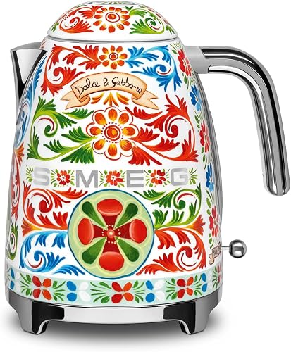 Smeg Dolce and Gabbana 2400W Electric Kettle, 1.7 Liter Capacity, Fiery Red