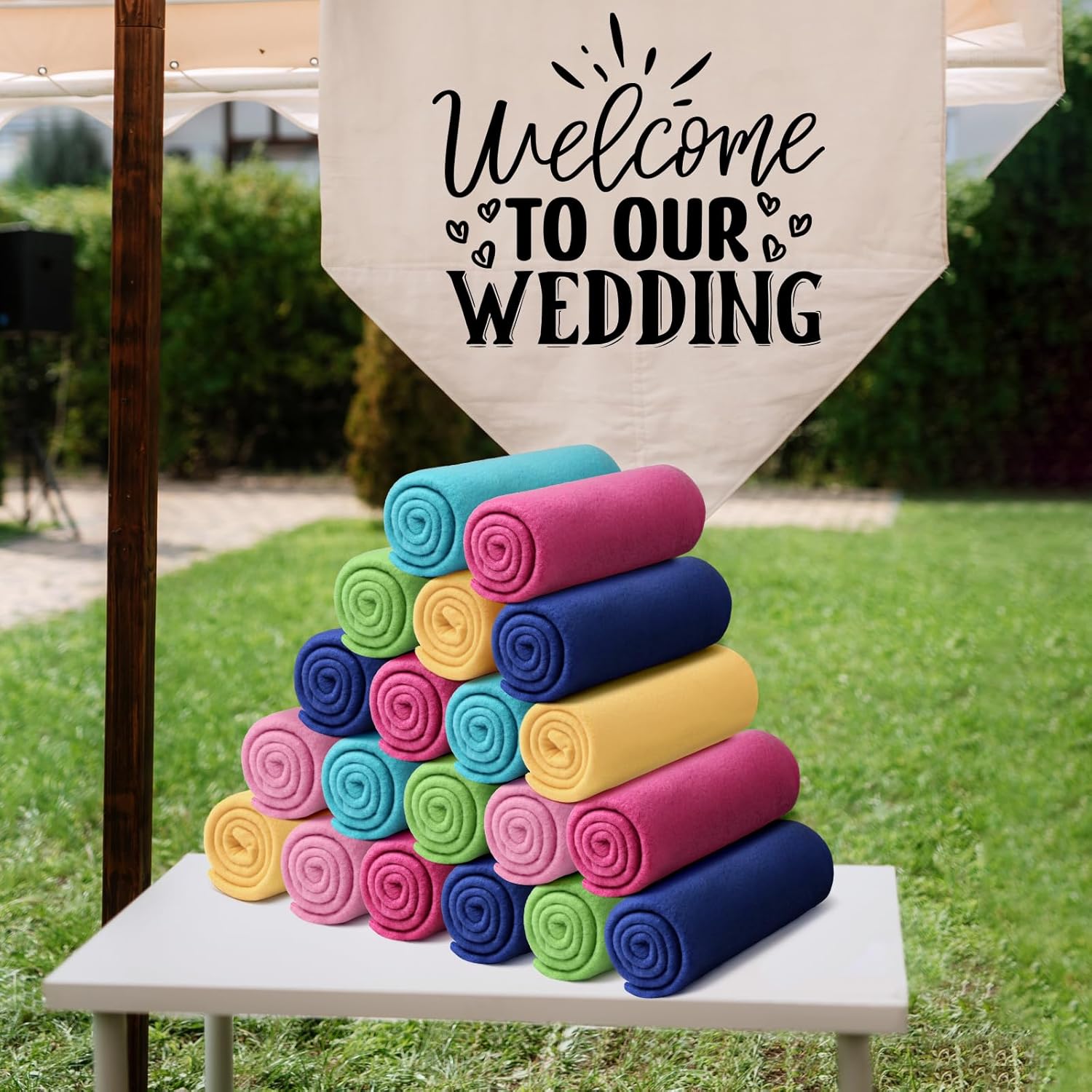 24 Packs Fleece Throw Blanket Soft Warm Lightweight Fleece Blanket Cozy Throw Bulk for Bed Couch Sofa Home Office Wedding Gifts Suitable for Seasons, 50 x 60 Inches(Fresh Color) - Image 5