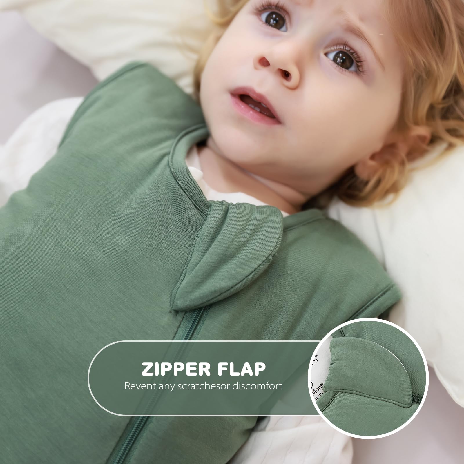 Mosebears Sacco nanna invernale per bambini 2,5 tog,Sacco Nanna Neonato in fibra di bambù, morbidissimo e caldo(18-36 mesi)