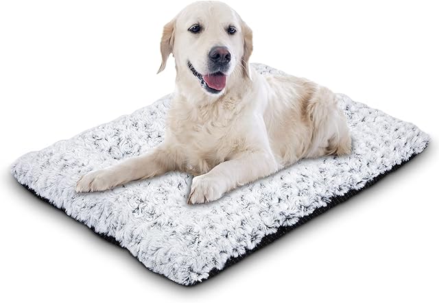 JOEJOY Dog Beds Large Washable Dog Crate Mattress Comfortable Dog Cushion Warm Dog Mattress with Anti-Slip Bottom Pet Bed Mattress Collapsible Dog Bed Pad Blanket Dog Cats Kennel (35x23inchs)