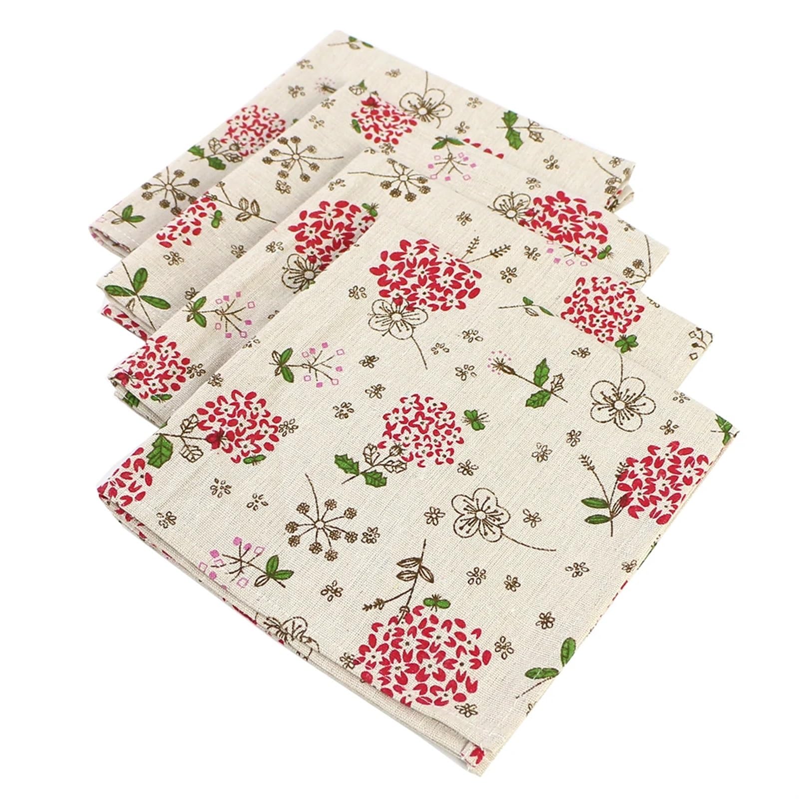 Servilletas de Tela, Servilletas de Tela con Estampado Floral Multicolor, Estilo japonés, 40x40cm, 6 uds(4pcs 40x40 G)