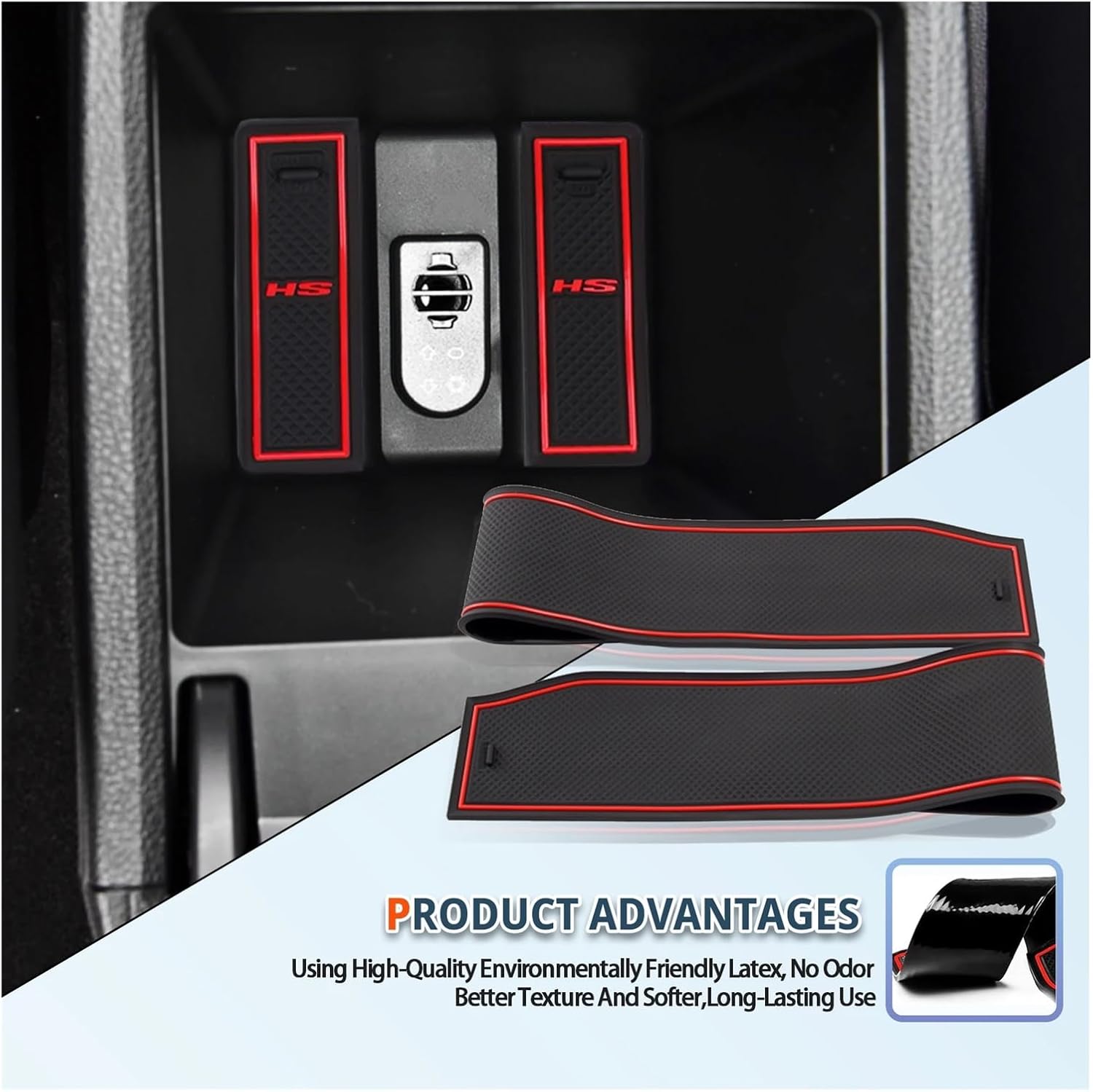 Door Groove Mat Compatible with MG HS EHS EV HS PHEV 2018-2023 Car Anti-Slip Mat Rubber Gate Slot Pads Auto Compatible with MG HS Accessories 2023(White)