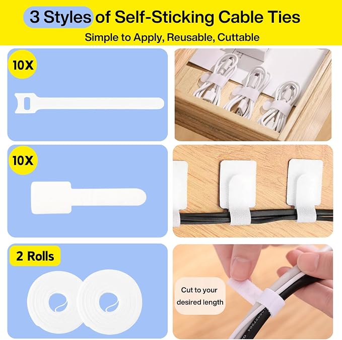 Kit de gestión de cables 313 piezas Topavatop miniatura 5