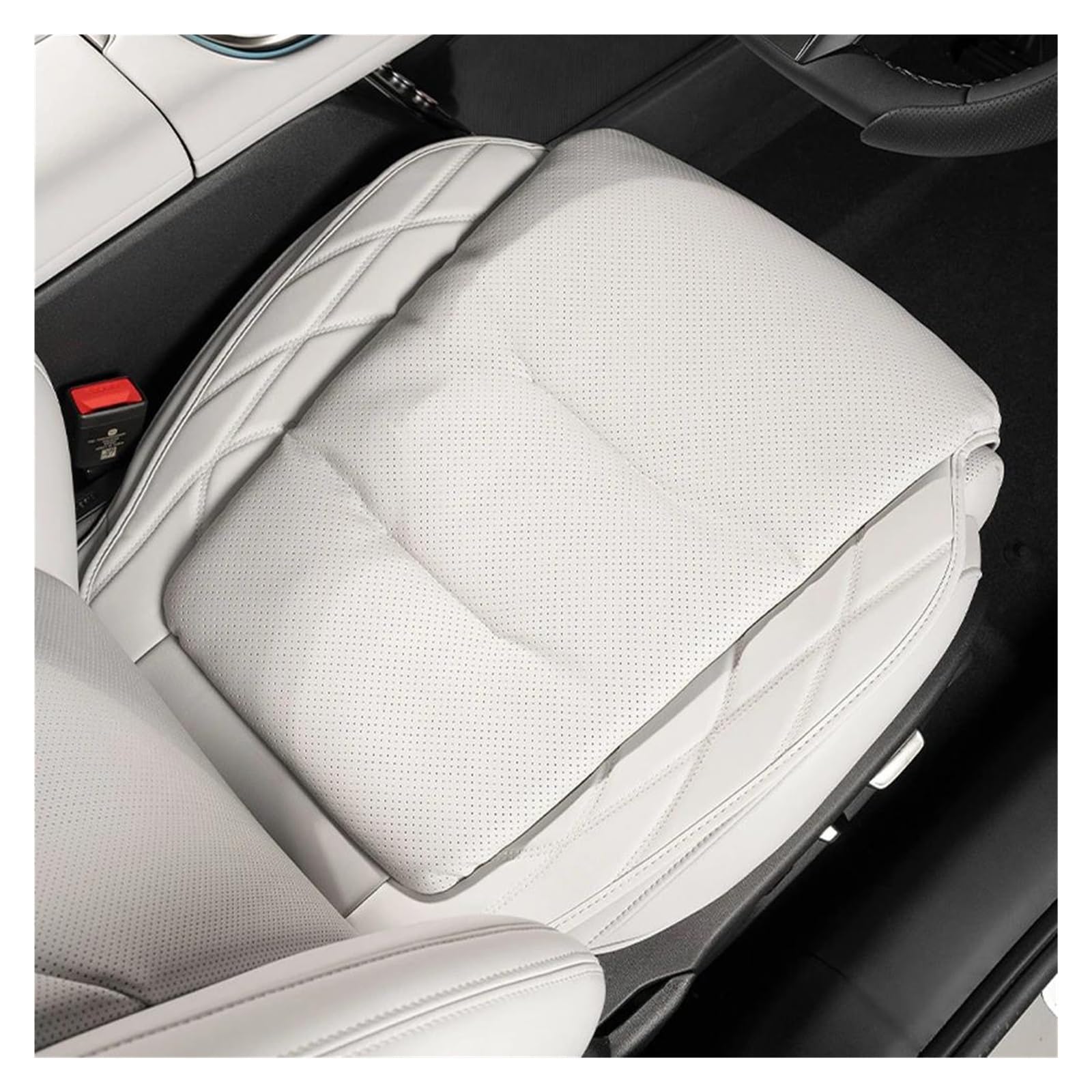 Protectores de Asiento para Mercedes para Benz AMG ABCES Clase W204 W205 W212 W213 Cojín Protector Asiento Coche Cuero(Gris Claro)
