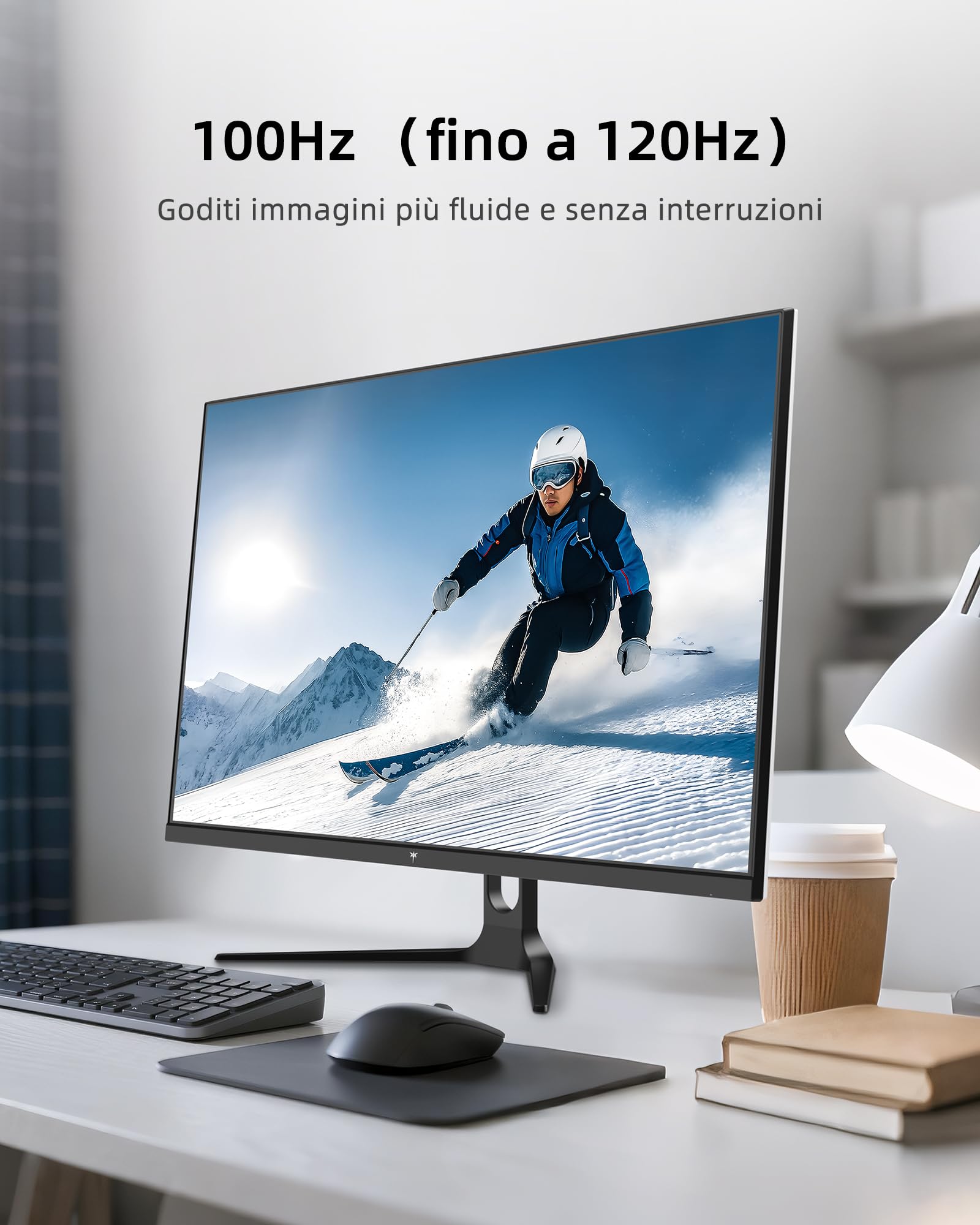 KTC Monitor 32 Pollici QHD | 2K@120Hz (OC) | Bianco | Pannello IPS | ΔE＜2, 99% sRGB, 85% DCI-P3 | VESA 100×100 | Low Blue Light | HDR | HDMI, DP | Monitor per Ufficio, Design, Studio e Tempo Libero