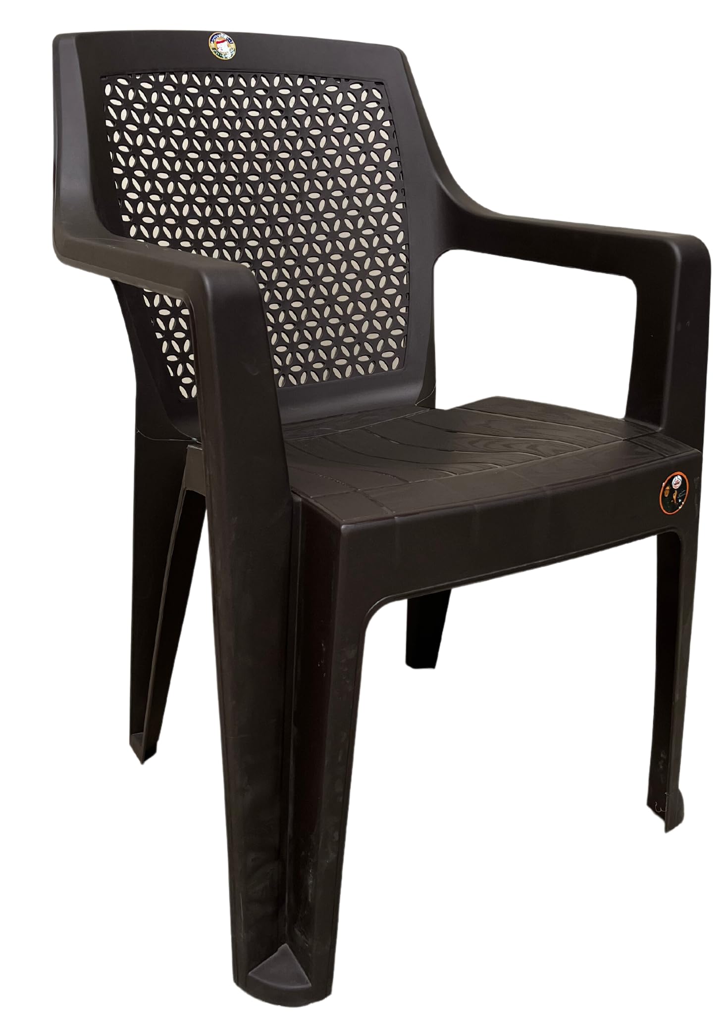 HomiQ Cello Sonet Plastic Chair | Chairs for Home, Living Room, Garden, Indoor and Outdoor Use |(Colour: Brown; Set of 2 Chairs) 1