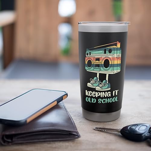 Miniatura 7 de Keeping It Old School 80s 90s Retro Cassette Radio Stainless Steel Insulated Tumbler
