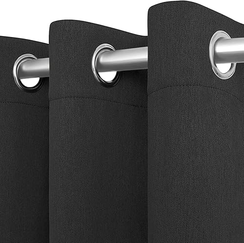 White Classic Cortinas opacas para dormitorio, paquete de 2 paneles para colgar ventana de 63 pulgadas de largo, cortinas ciegas con ojales,