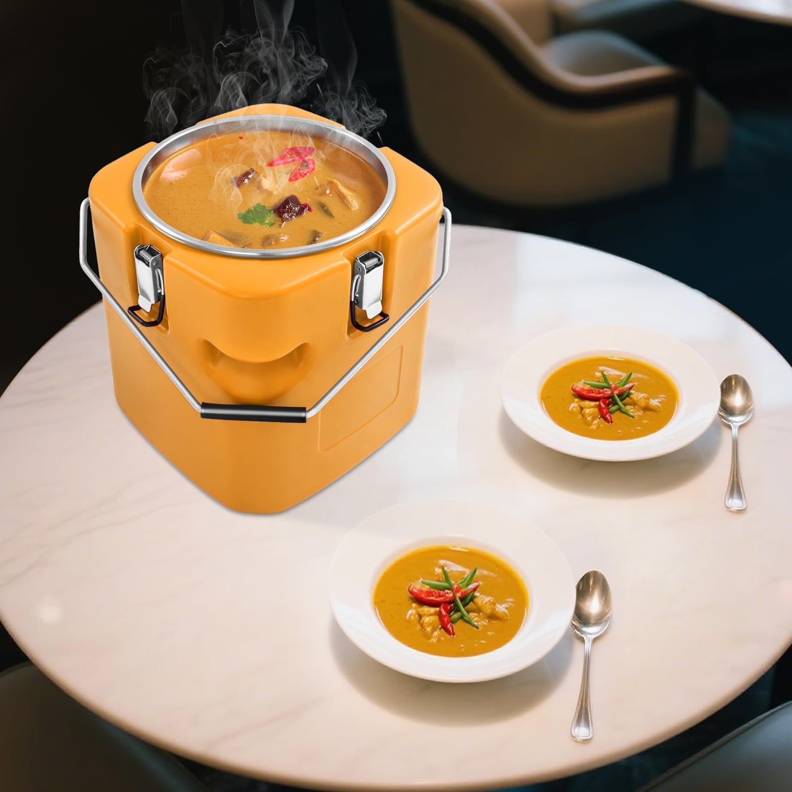 Récipient à Soupe isolé Commercial, boîte Chaude for Aliments Seau a glacon | Seau isolé, for restaurant de stockage d'aliments chauds et froids