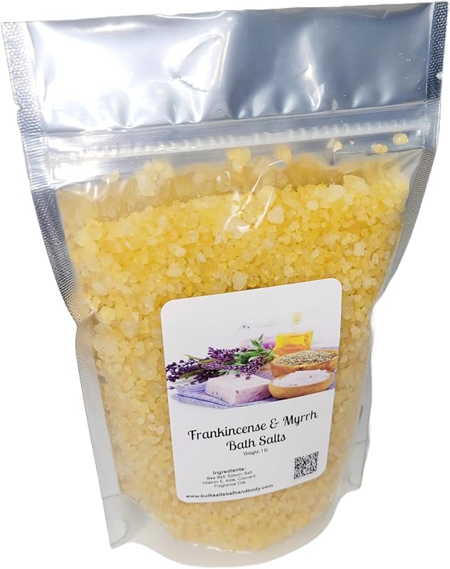 Bath Salts | 1lb Bag (16oz.) | Choose Your Scent | Epsom Salt | Sea Salt| Bathing | Body Care | Beauty | Relaxation | Spa | Pedicure | Manicure | Soak (Frankincense & Myrrh)