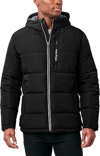 Nautica Men's Hooded Parka Jacket, Water and Wind Resistant