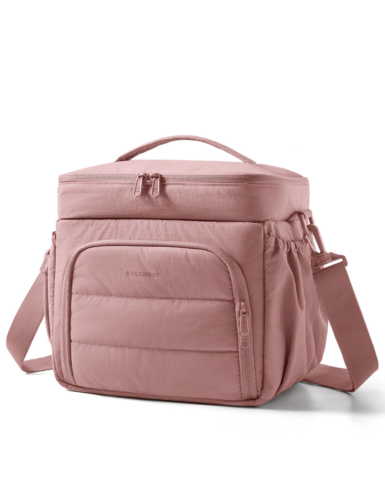 bagsmart Puffy Insulated Double Deck Lunch Bag 14L,Fits 40 oz Bottle