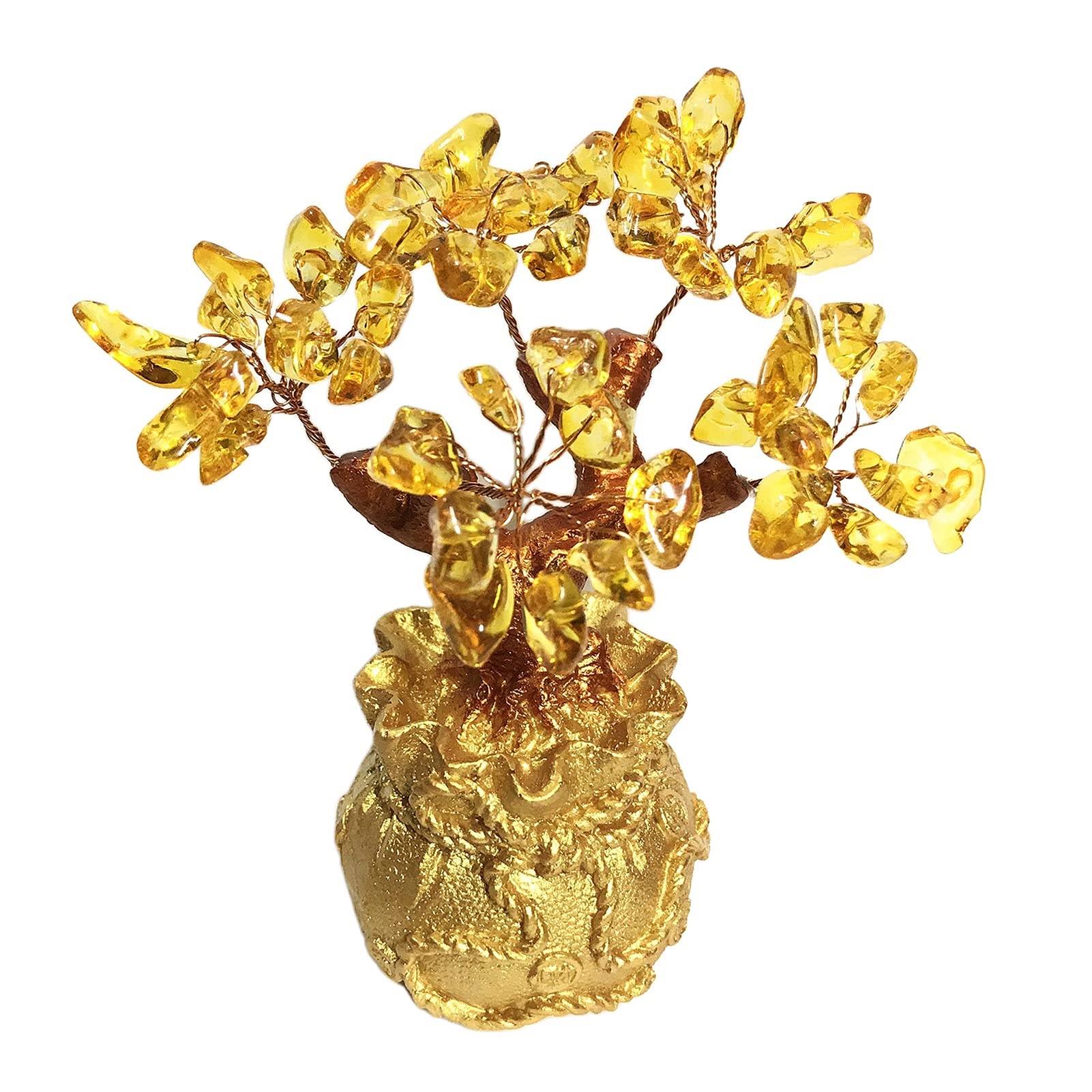 HCZKIUJY Luck and Wealth Crystal Tree Crystal Money Tree Citrine Tree,Crystal Bonsai Lucky Plant for Home Decorative,Feng Shui Artificial Tree Chakra Money Tree