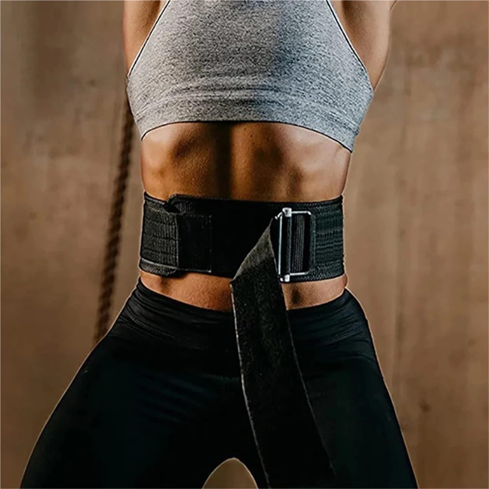 Cinturón de levantamiento pesas con hebilla bloqueo automático, cinturones entrenamiento nailon ajustables for Fitness, soporte espalda en cuclillas Para Levantamiento