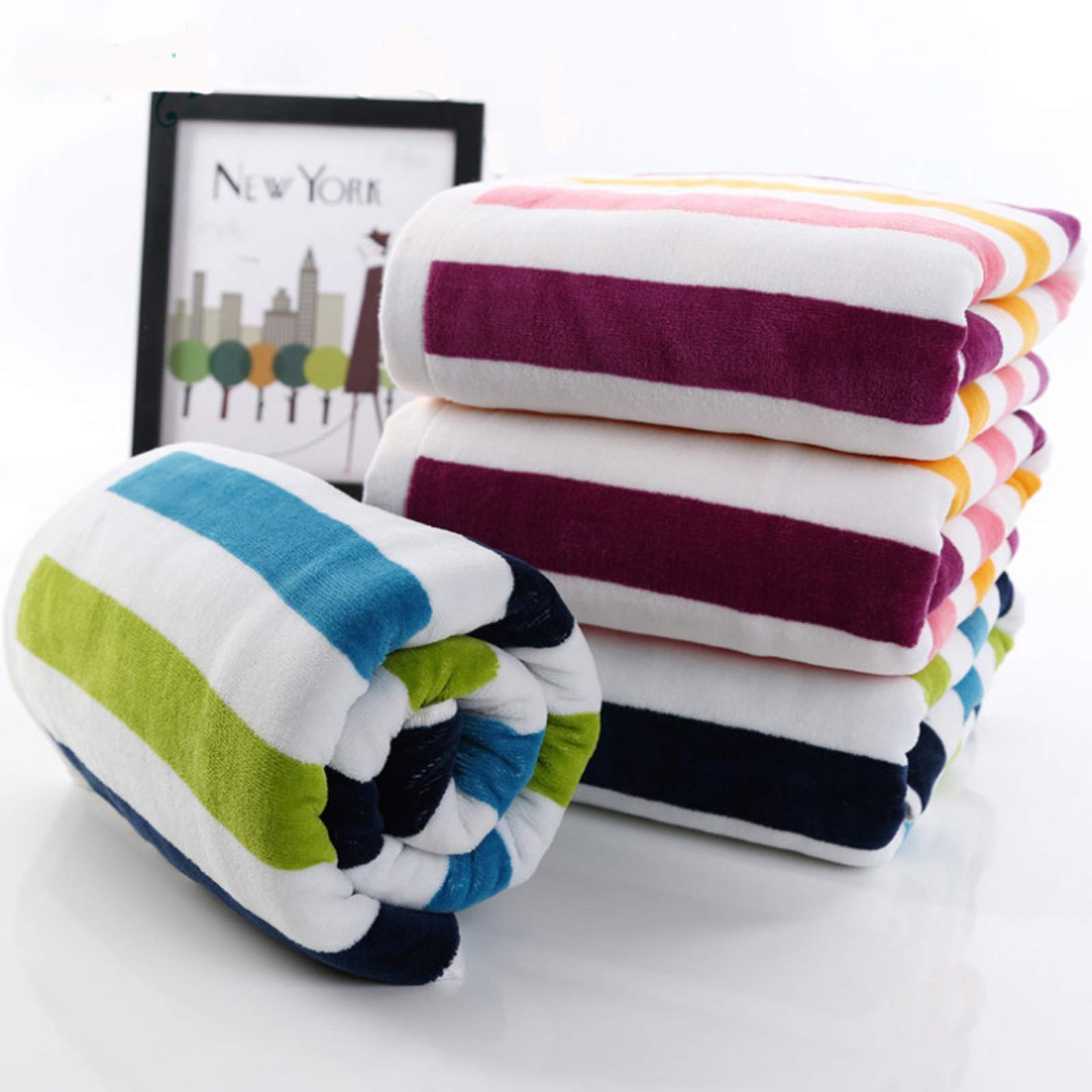 Telo mare a righe tinto in filo di cotone estivo Super assorbente 70x140cm Asciugamani da bagno grandi per regalo per adulti