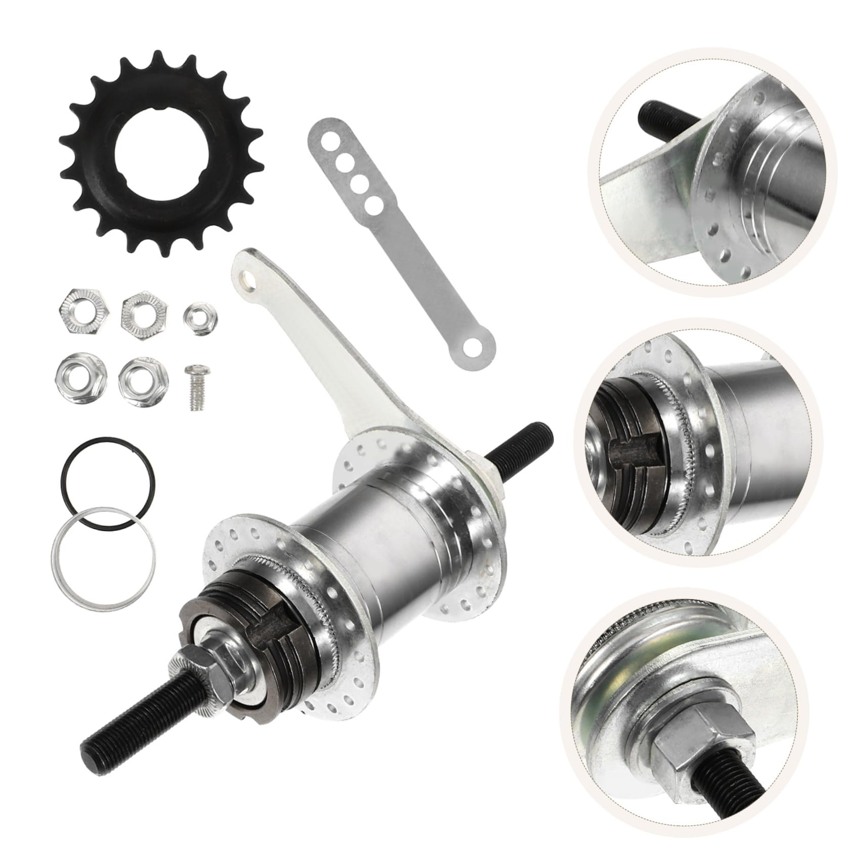Gatuida Mozzo Freno Posteriore Bici in Acciaio Argento 36 Fori | Set 1 Pezzo, Design Ergonomico Leggero, Stile Elegante e Moderno per Ricambio Bici