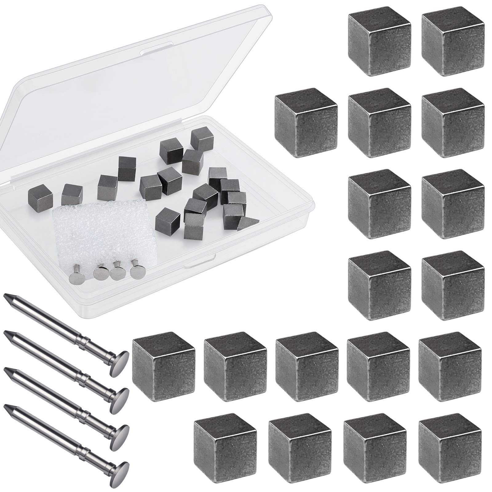 Ruisita 3 Ounces Tungsten Weights Cubes Polished Speed Axles Kit 18 Pieces Tungsten Weights Cubes and 4 Pieces Polished Speed Axles
