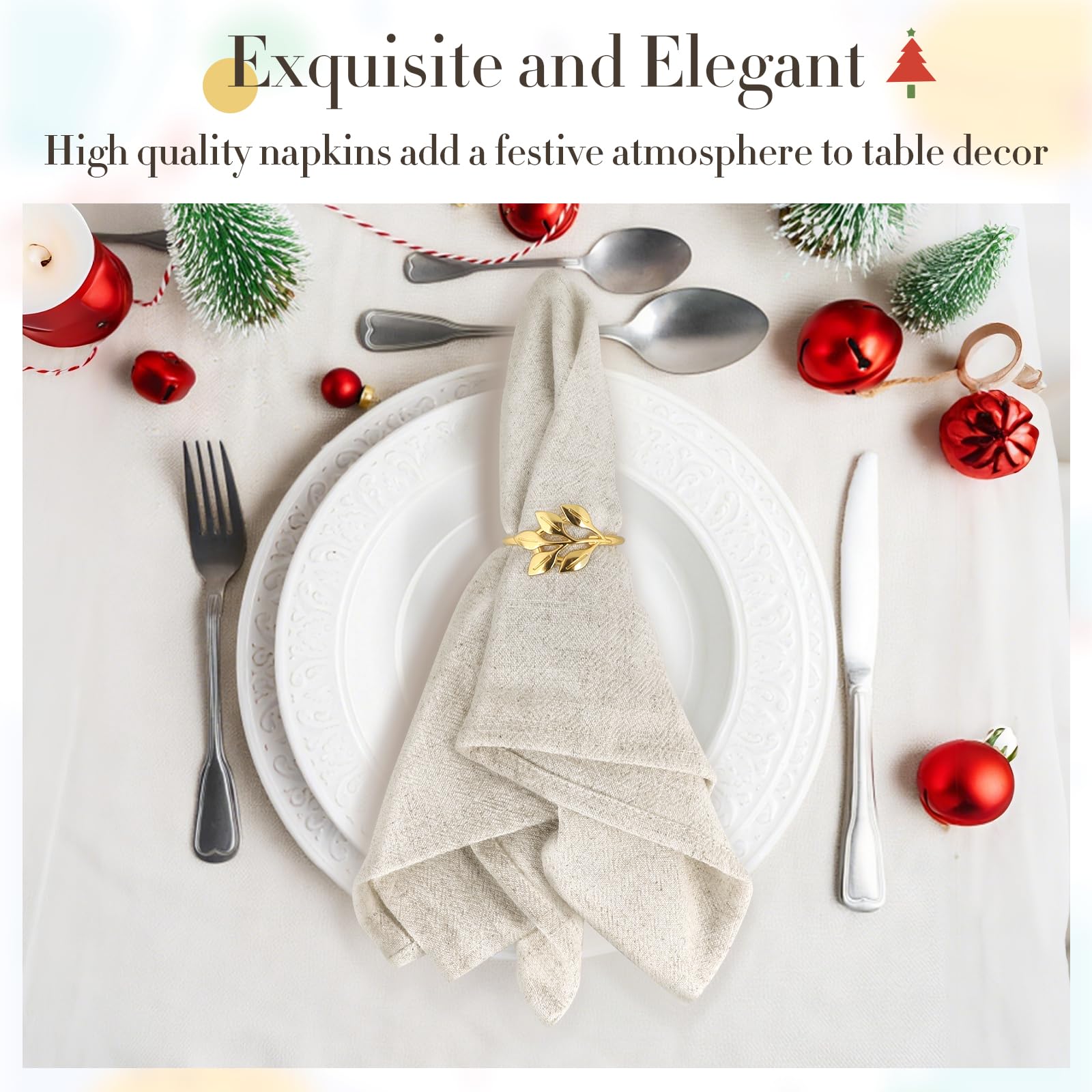 Servetten Kerstmis, set van 12 stoffen servetten, linnen servetten, saliegroen, 40 x 40 cm, tafeldecoratie, wasbaar, tafelservetten, herbruikbare eettafel, servetten voor Kerstmis, keuken, huishouden