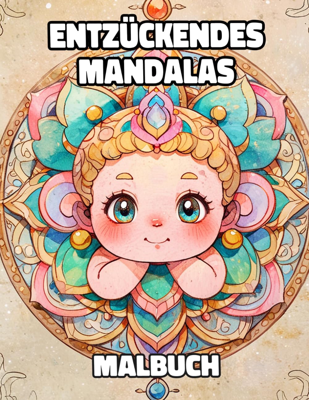 Entzückendes Mandala Malbuch: Färbung Seiten Mit Kawaii Zen-Kunst Niedlichen Dekorativen Mustern Geometrischen Motiven Wiederholenden Wandteppichen ... Stressabbau | Für Kinder Erwachsene