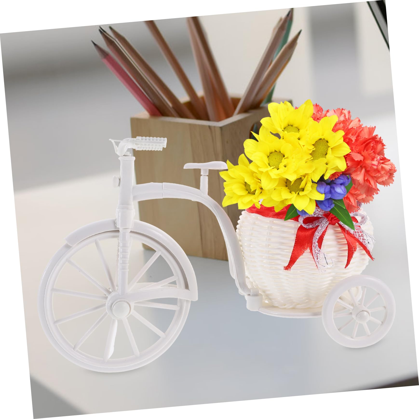 KOMBIUDA Cesta Tejida con Diseño de Tres Ruedas para Almacenar Dulces y Alimentos, Hecha de Pp, Adecuada para Decoración del Hogar y Fiestas, Diseño Funcional y Decorativo