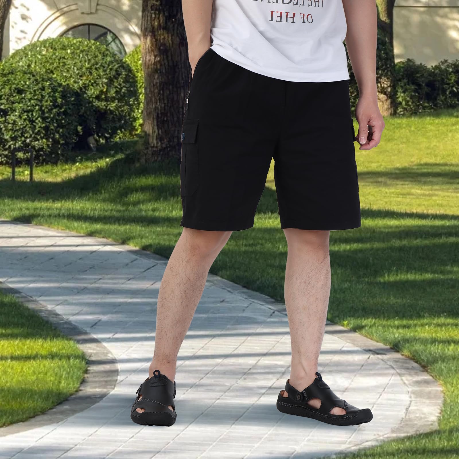 Uomo Sandali Casual Sandali in Pelle Punta Chiusa Estate Pantofole Traspiranti Scarpe da Spiaggia per Escursioni a Piedi