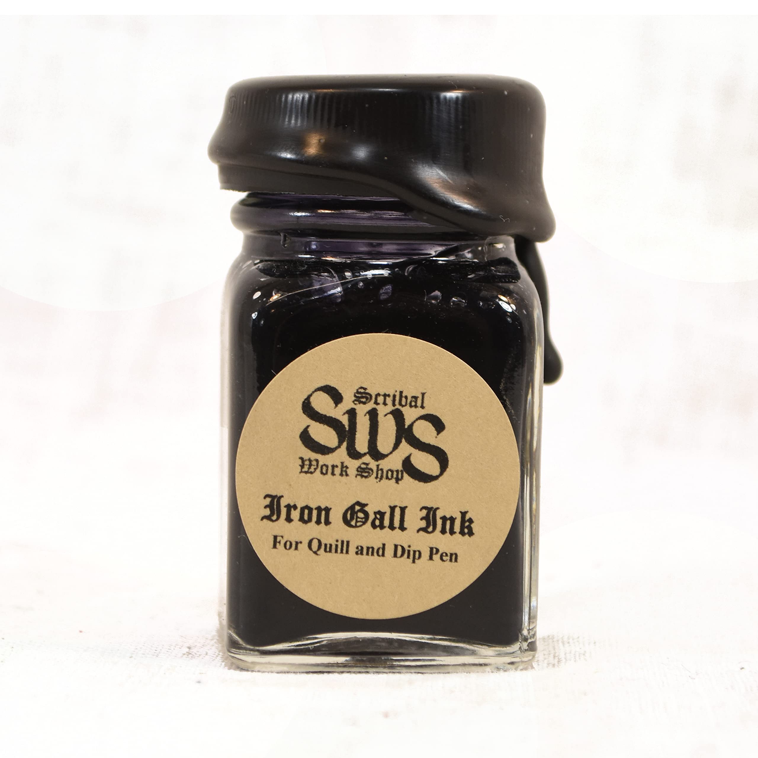 Historic Iron Gall Black Ink for dip pen, 1 oz