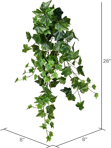 Miniatura 2 de Vickerman Everyday - Arbusto colgante de hiedra verde artificial de 28 pulgadas, 2 unidades, arbusto de plantas colgantes de imitación para