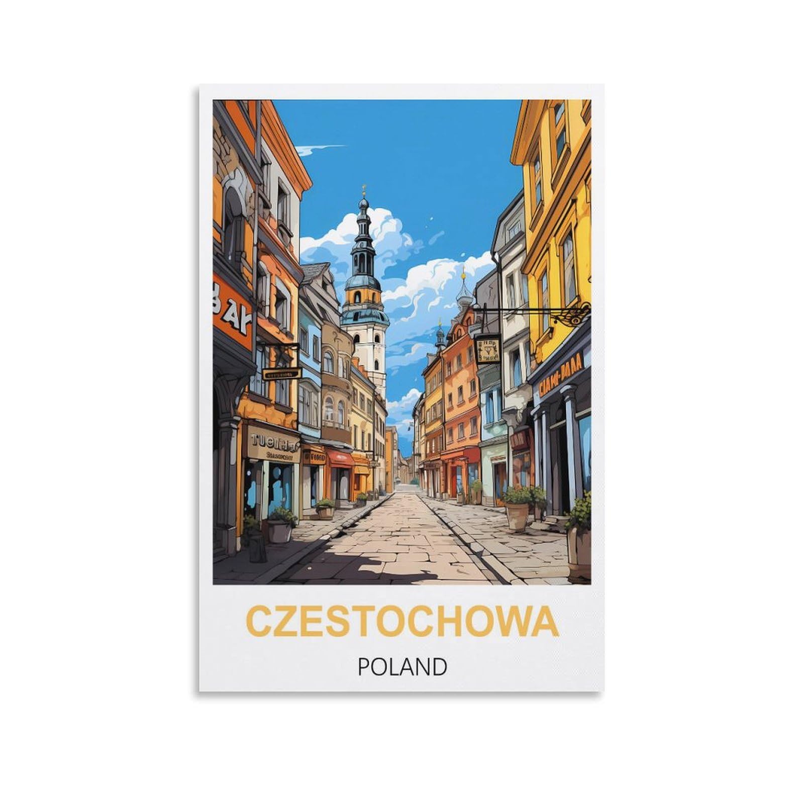 Tin Signs Retro,Czestochowa Poland,Wall Decor Kitchen Garage Dining Room Home Decor Hotel Decor Gift 20x30cm