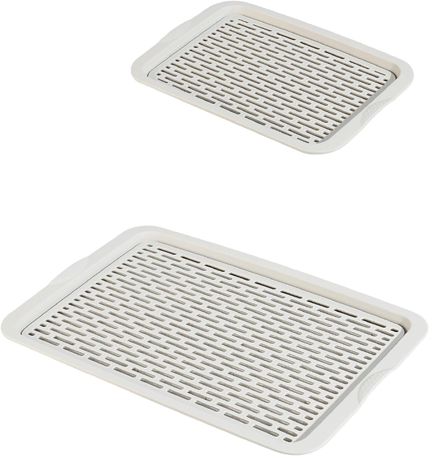 Rectangular Drip Tray, Coffee Drip Tray with Detachable Grid Design, Water Trays Suitable for Bowls, Plates, Fruits, Vegetables, Cups and Tea Sets(White)