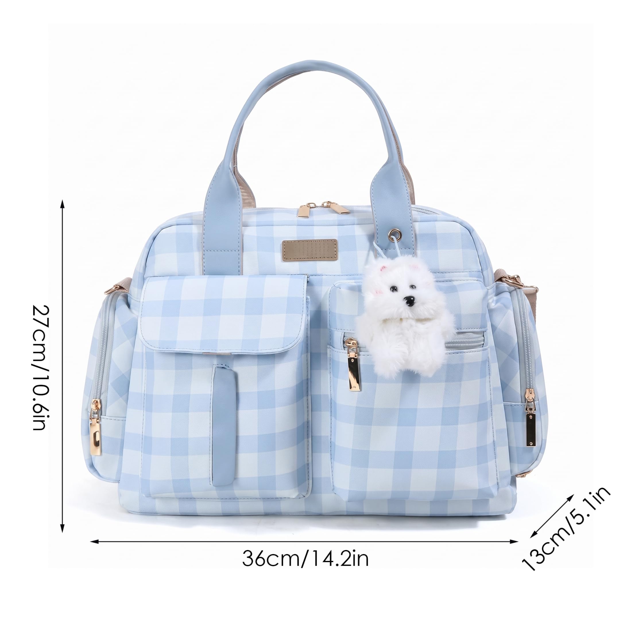 Borsa per pannolini Borsa per pannolini impermeabile multitasche con ciondolo, Blu
