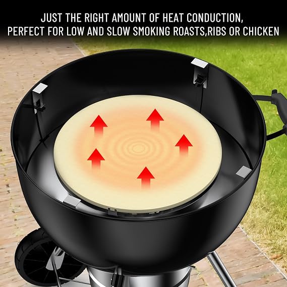 Charkettle Charcoal Heat Controller Smoking Kit for 22 Kettle Grills | Precise Temperature Control, Low and Slow Cooking, Prevent Burnt Food, Stainless Steel, 15 Ceramic Heat Deflector Plate
