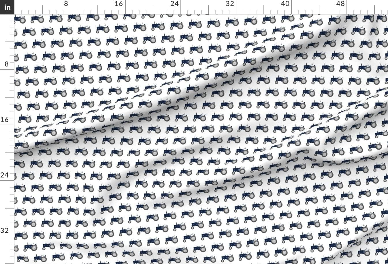 Spoonflower Fabric - Tractors Navy Dusty Blue Farm Collection Trendy Cute Tractor Farming Printed on Minky Fabric by The Yard - Sewing Baby Blankets Quilt Backing Plush