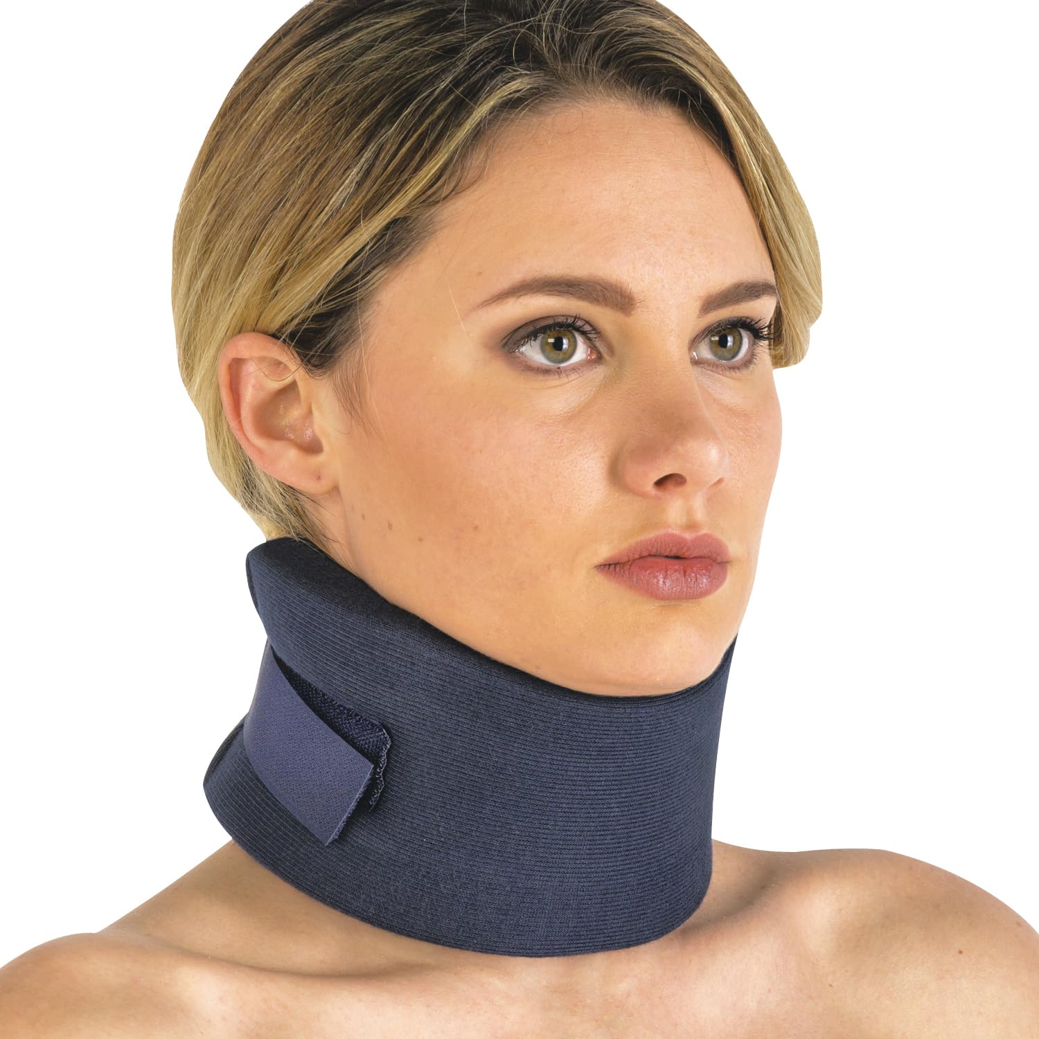 PAVIS Weiches Nackenkragen – Höhe: 9 cm – Größe: XXL – mit abnehmbarer Verstärkung – atmungsaktiver Schaumstoff – 100% hypoallergene Baumwolle – verstellbarer Klettverschluss – Made in Italy