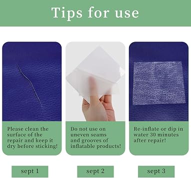 10 PCS Air Bed Puncture Repair Kit Hot Tub Repair Kit for Lazy Spa, Puncture Repair Patches for Paddling Pools, Bouncy Castle, Tents, Swimming Pools, Buoys(7 * 7cm)