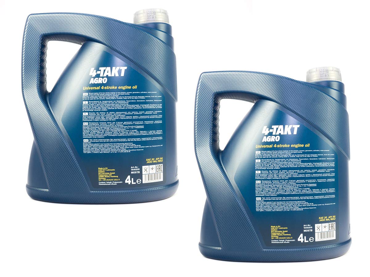 Motoröl Motor Öl für 4-Takt Traktoren Rasenmäher Agro SAE 30 MANNOL API SG 2 X 4 Liter