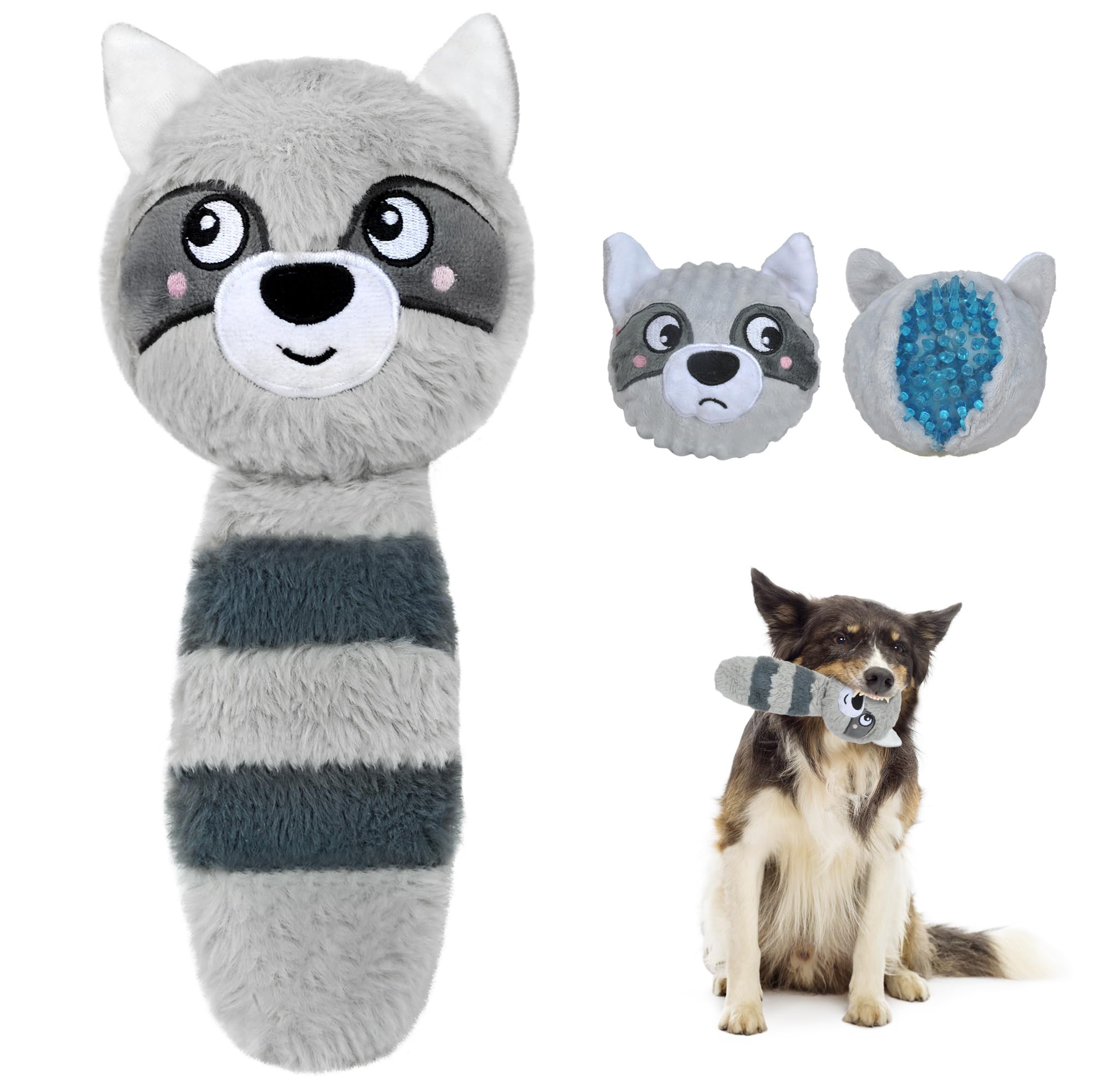 Fida Squeaky Dog Toys for Aggressive Chewers 3 in 1, Dog Chew Toys with 3 Layers,Interactive Dog Toys for Large Dogs Balls to Keep Them Busy for Small