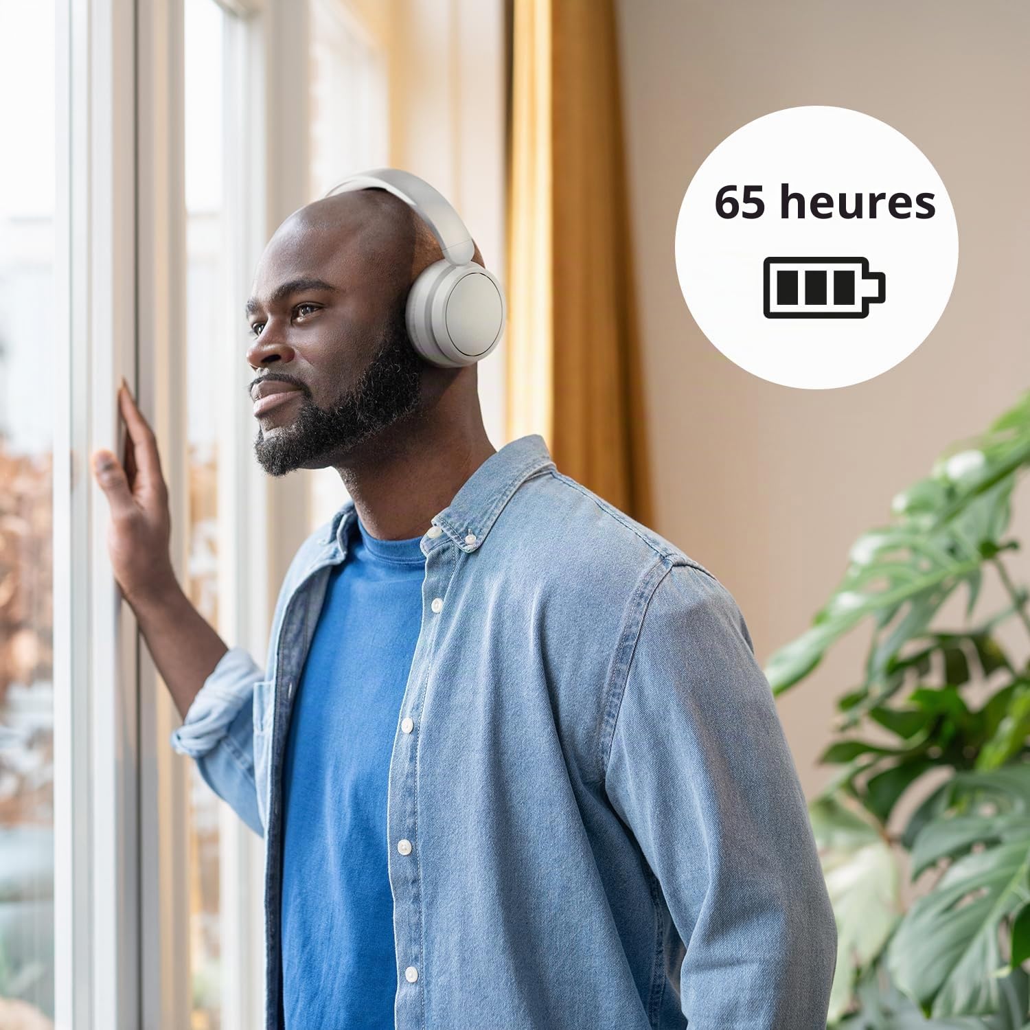 PHILIPS TAH5209WT/00 Casque sans Fil Supra-aural Bluetooth, Isolation phonique Passive, 65 Heures d’autonomie, Son Naturel, appels clairs, Basses dynamiques, Recharge en 2 Heures Via USB-C - Blanc